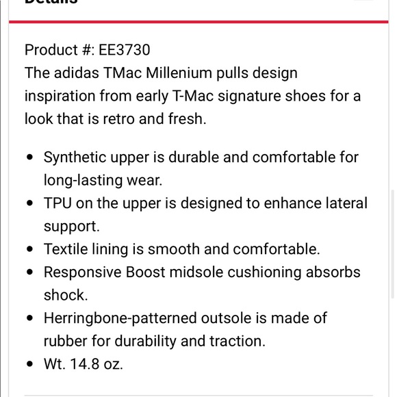 (NWT) 🎈1 hour sale🎈Adidas TMAC Millennium sneakers - Picture 7 of 7